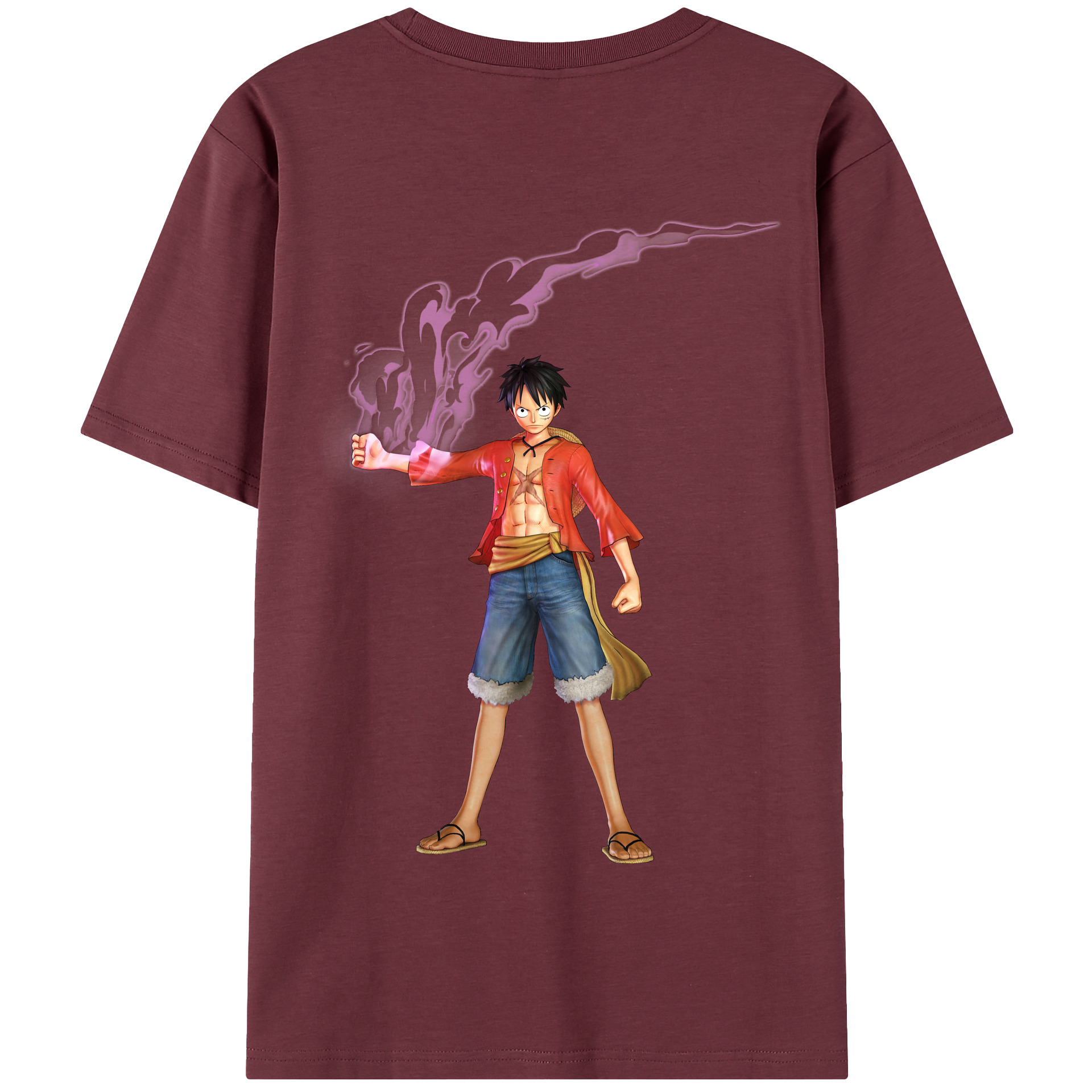 ワンピース モンキー・D・ルフィ ONE PIECE Monkey D. Luffy 綿100％半袖Tシャツ（背面プリント）